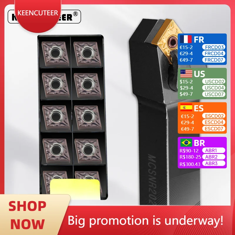 

MCSNR2020 MCSNR2525 MCSNR3232 External Turning Tool MCSNR MCSNL Lathe Bar Turning Holder CNC Cutting Tool Cutter Bar