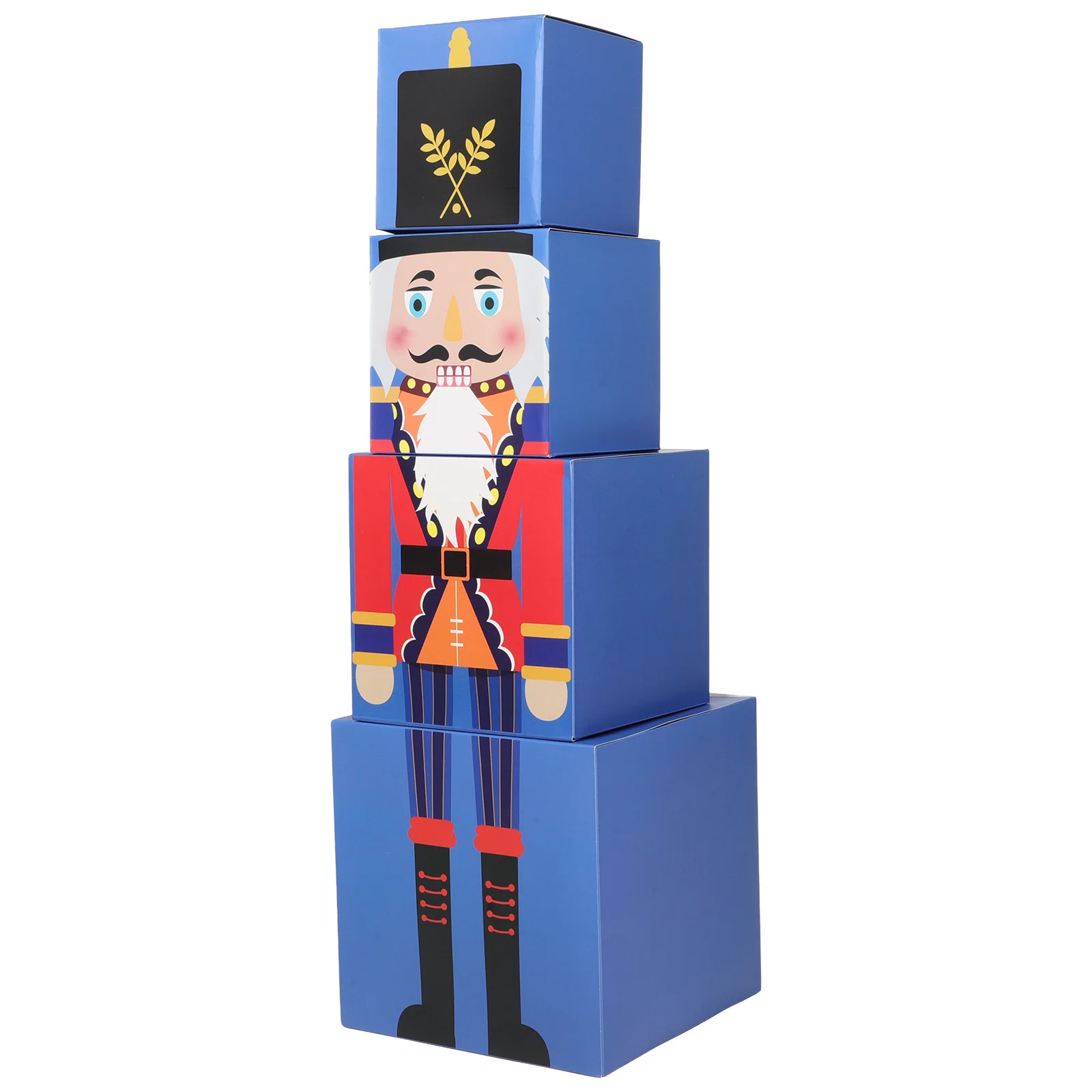 

1Set Nutcracker Christmas Boxes Stackable Decorative Storage Containers for Holiday Gift Wrapping Party Decoration and Ornament