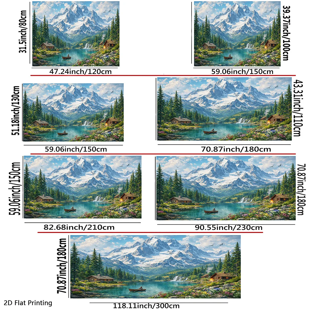 Majestic Mountain Lake Landscape Wall Art Canvas Print Rustic Alpine Cabin Forest Wilderness Decor Home Decoration