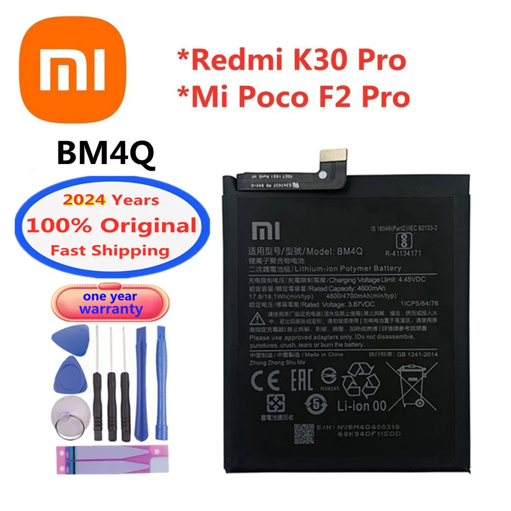 2024 Years High Quality BM4Q Original Battery For Xiaomi Mi Poco F2 Pro / Redmi K30 Pro 4600mAh Phone Batteries Bateria + Tools