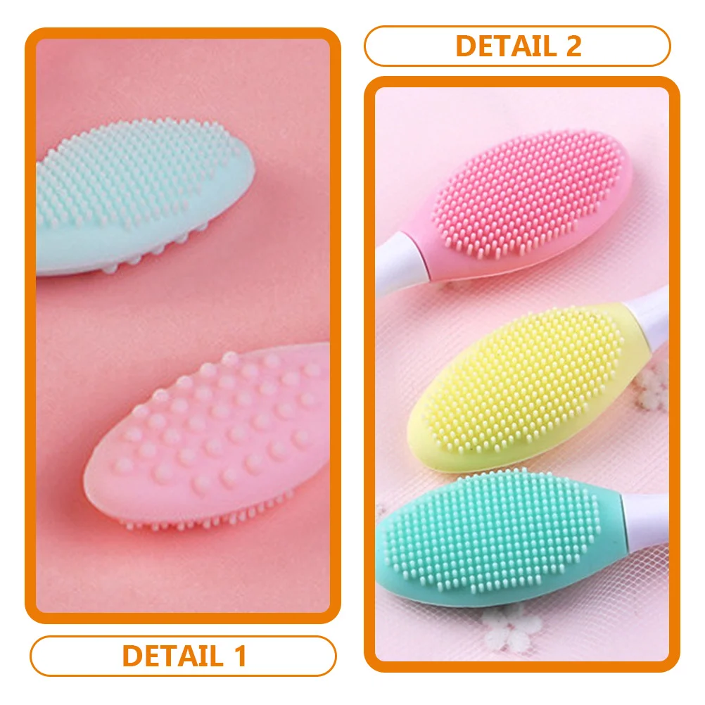 5 Pcs Small Exfoliating Brush Silicone Lip Face Tool Scrub Scrubber Lips Exfoliate