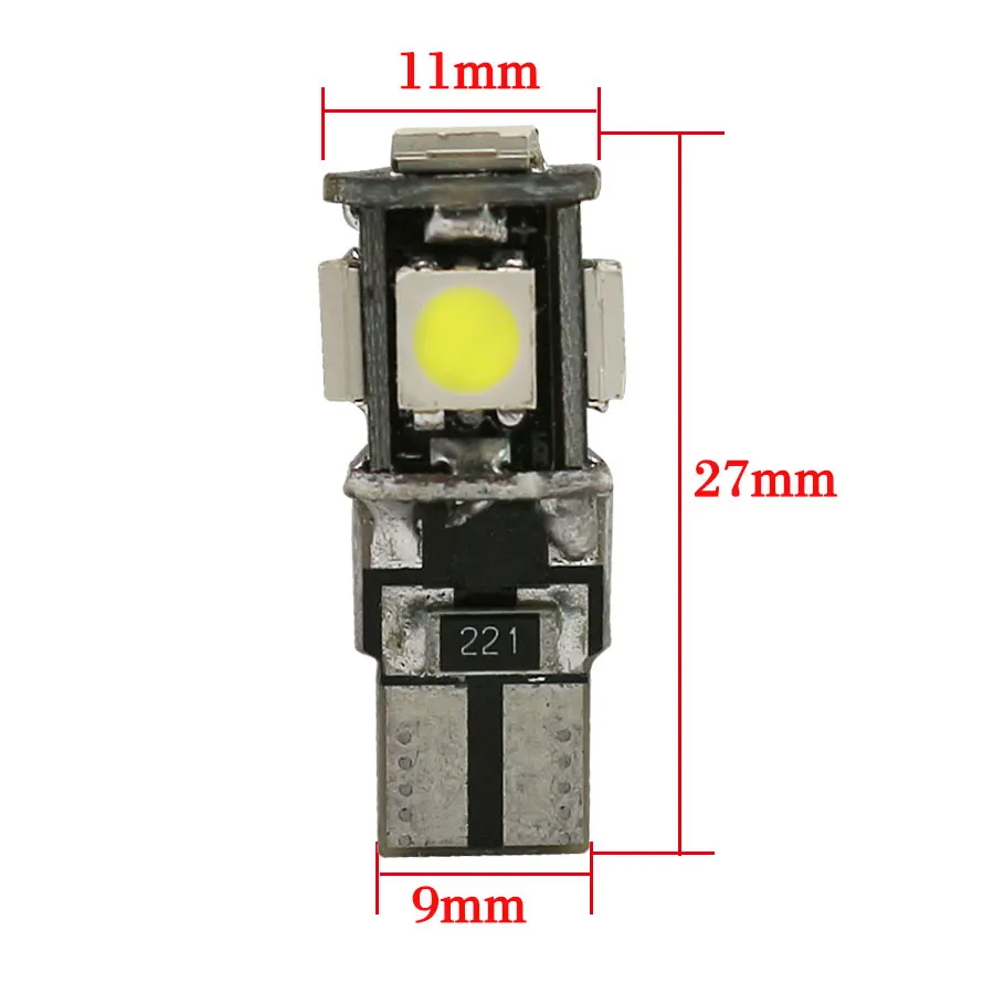 10PCS W5W T10 LED Bulbs Canbus 5050 5SMD 12V 6000K 194 168 LED Car Interior Map Dome Lights Parking Light Auto Signal Lamp Warm