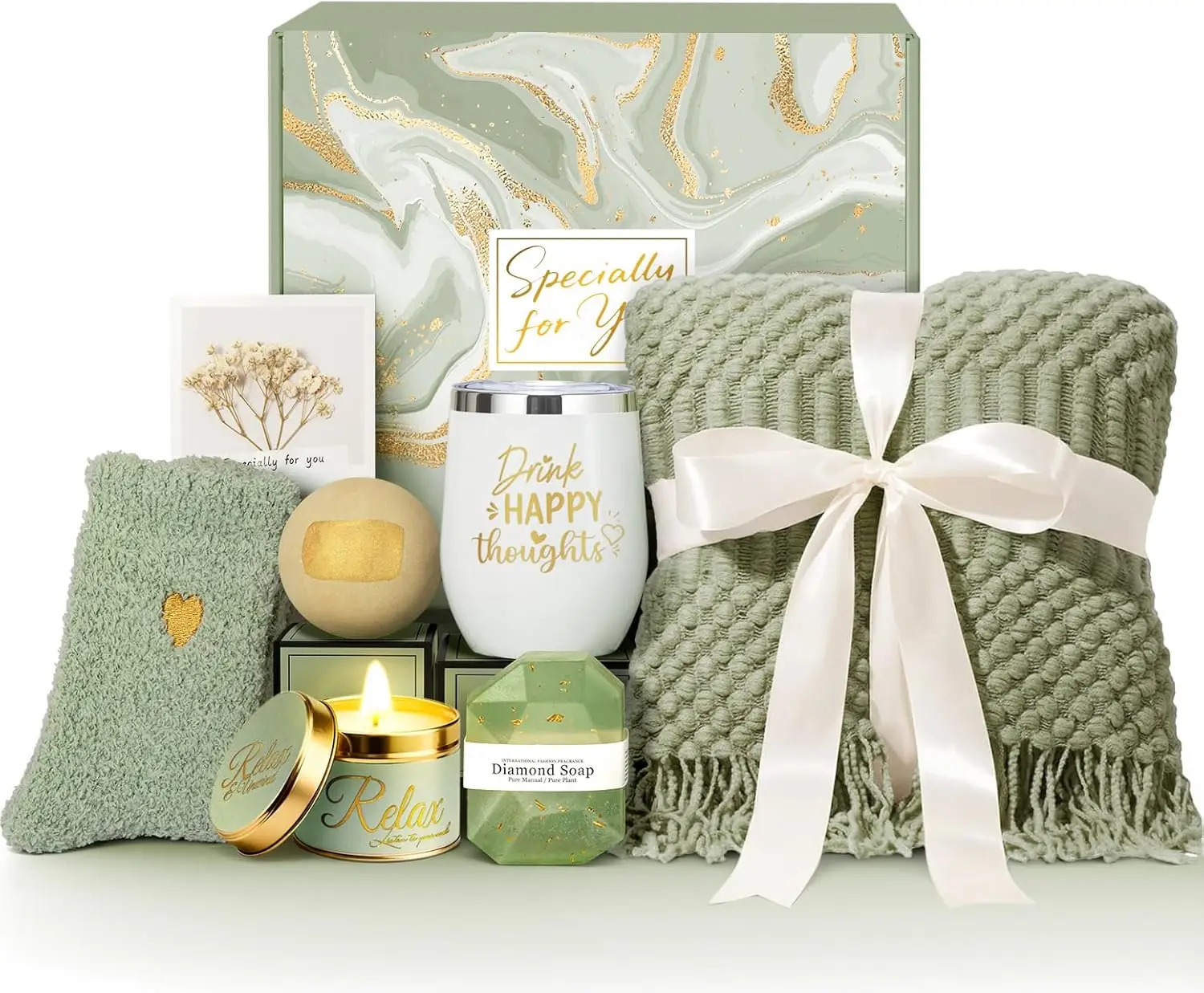 Cesta de regalo acogedora para spa para mujer: regalo perfecto para cumpleaños, Navidad o cumpleaños