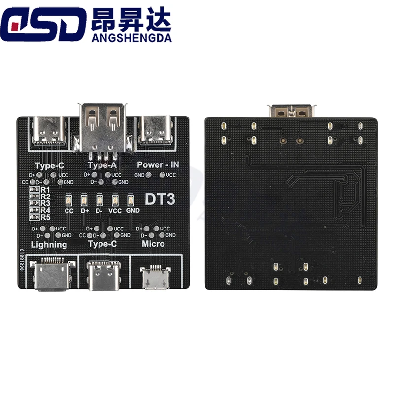 DT3 USB Cable Tester Data Cable Detection Board for IOS Android Micro Type-C Short Circuit on-Off Switching Test Board Tool