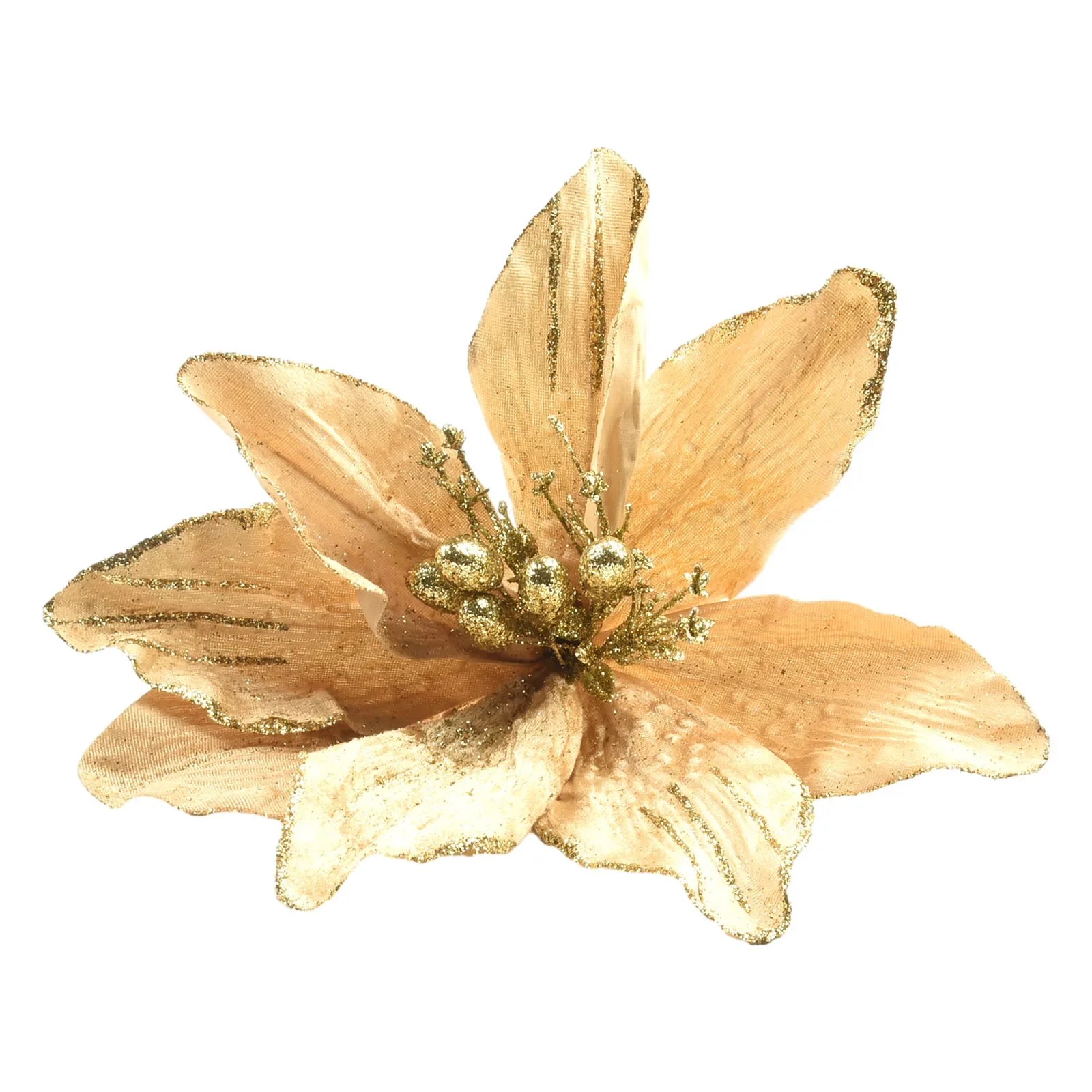 1 Uds. Flor de Pascua navideña con purpurina, árbol de Navidad colgante, decoración navideña para Año Nuevo 2024, decoración navideña