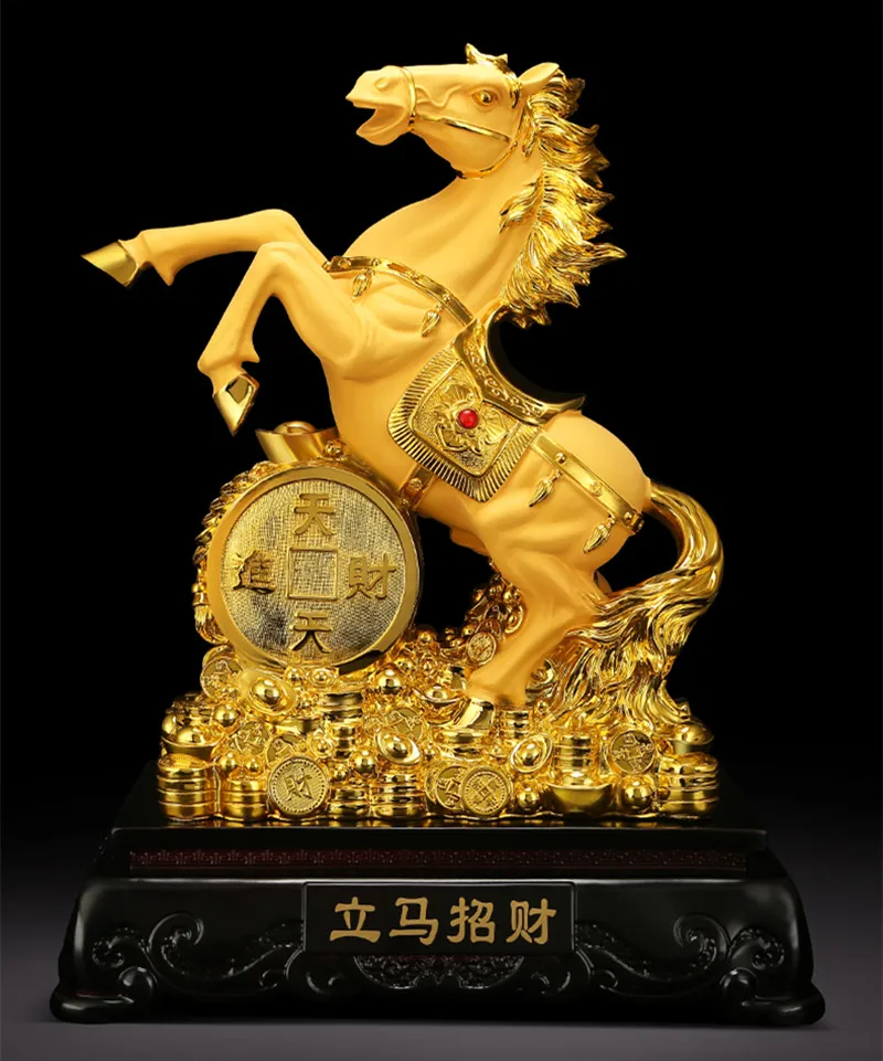 25cm Horse put a handicraft feng Shui Large size living room home decoration office business hotel decoration statue