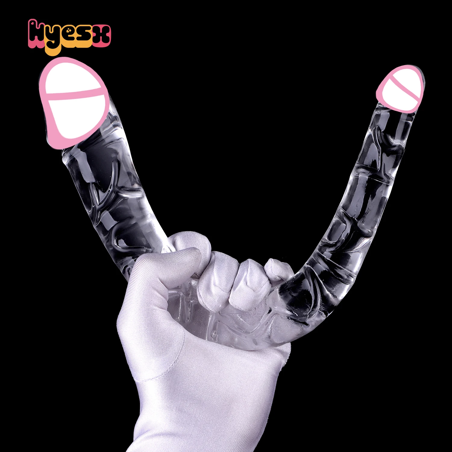 Double Head Dildo Soft Crystal U Shape 4 Sizes Anal Plug Vagina Anus Massager Analplug Lesbian Gay Penis Sex Toys for Women Men