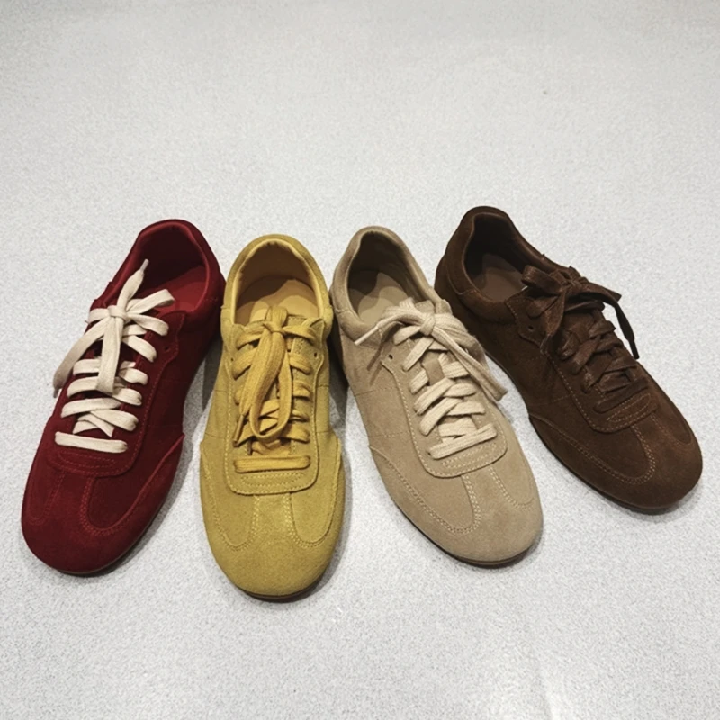 

Women German Training Shoes 2026 New Women's Flat Sneakers Non-slip Cow Suede Plus Size Spring and Autumn Retro Female Shoes