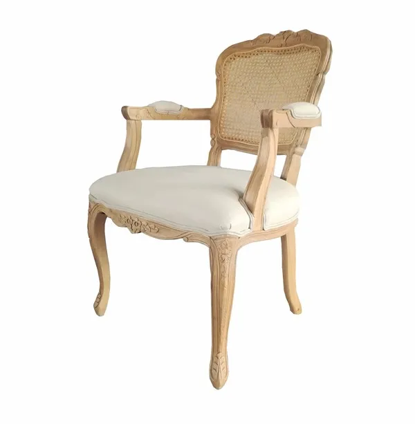 American French country style furniture  white oak solid wood linen soft package rattan chairs  dining chairs  sofas  homestay c