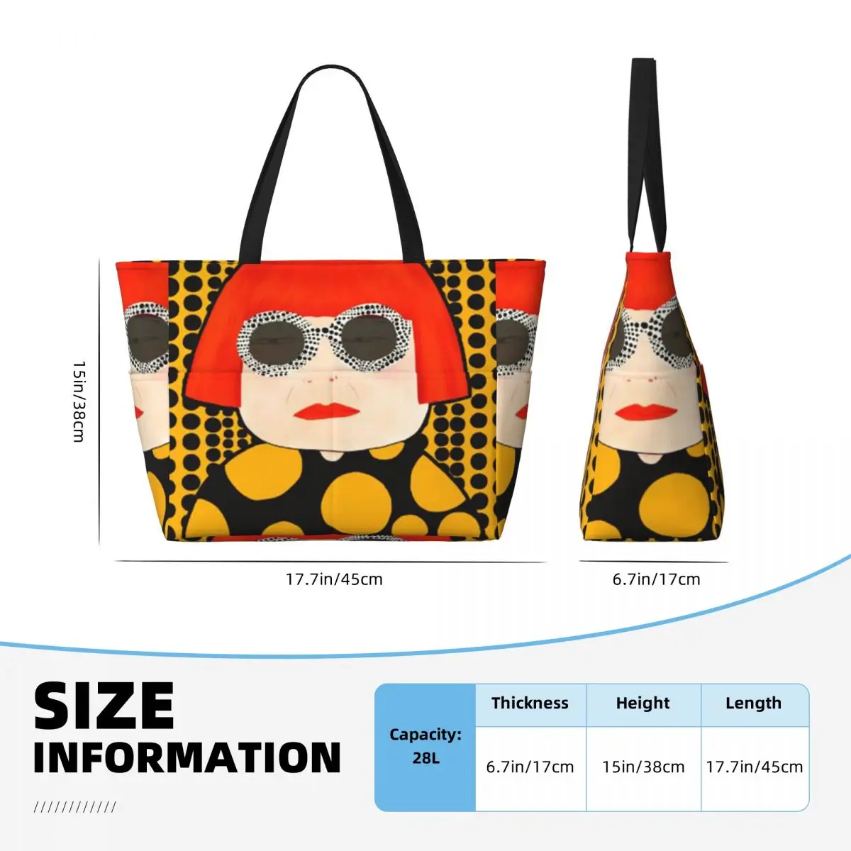 Yayoi Kusama Abstract Painting Beach Tote Bag Sport Gym Yoga Duffle Large Tote Bag Women Travel Bag Fitness bag