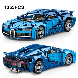 Bloques de construcción de coche de carreras deportivo Bugattied técnico creativo, modelos MOC lamborghined, ensamblar ladrillos, vehículo de juguete, regalo para niños