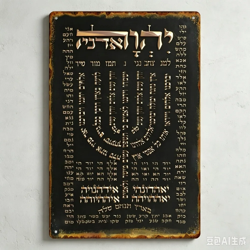 CIFBUY Vintage Hebrew Prayer Aluminum Wall Art Weatherproof Durable Decor for Home Bar Bistro Pub Living Room