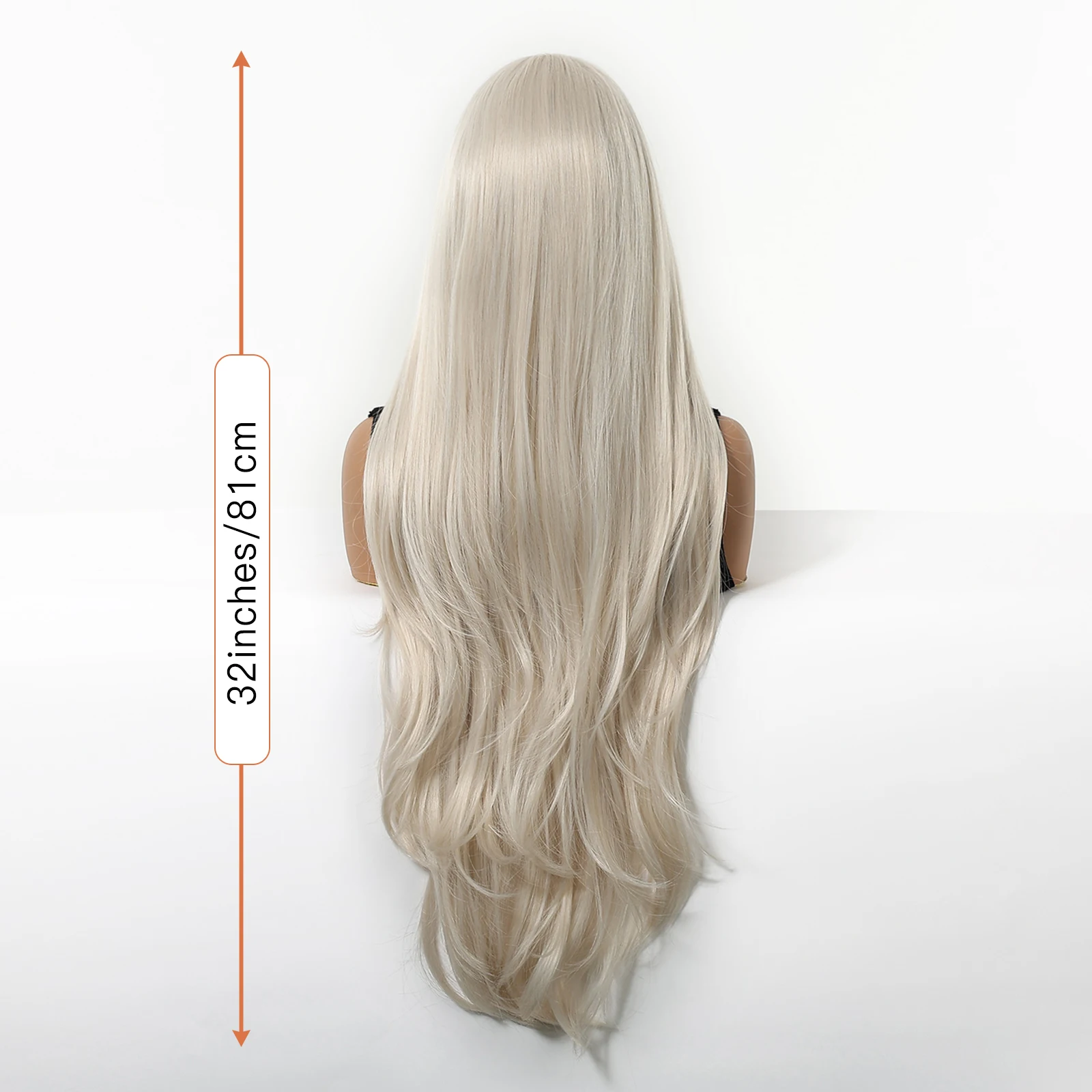 Super Long Gray Blonde Synthetic Wigs Middle Part Natural Wave Cosplay Ash Platinum Wigs for Women Daily Hair Heat Resistant Use image 4
