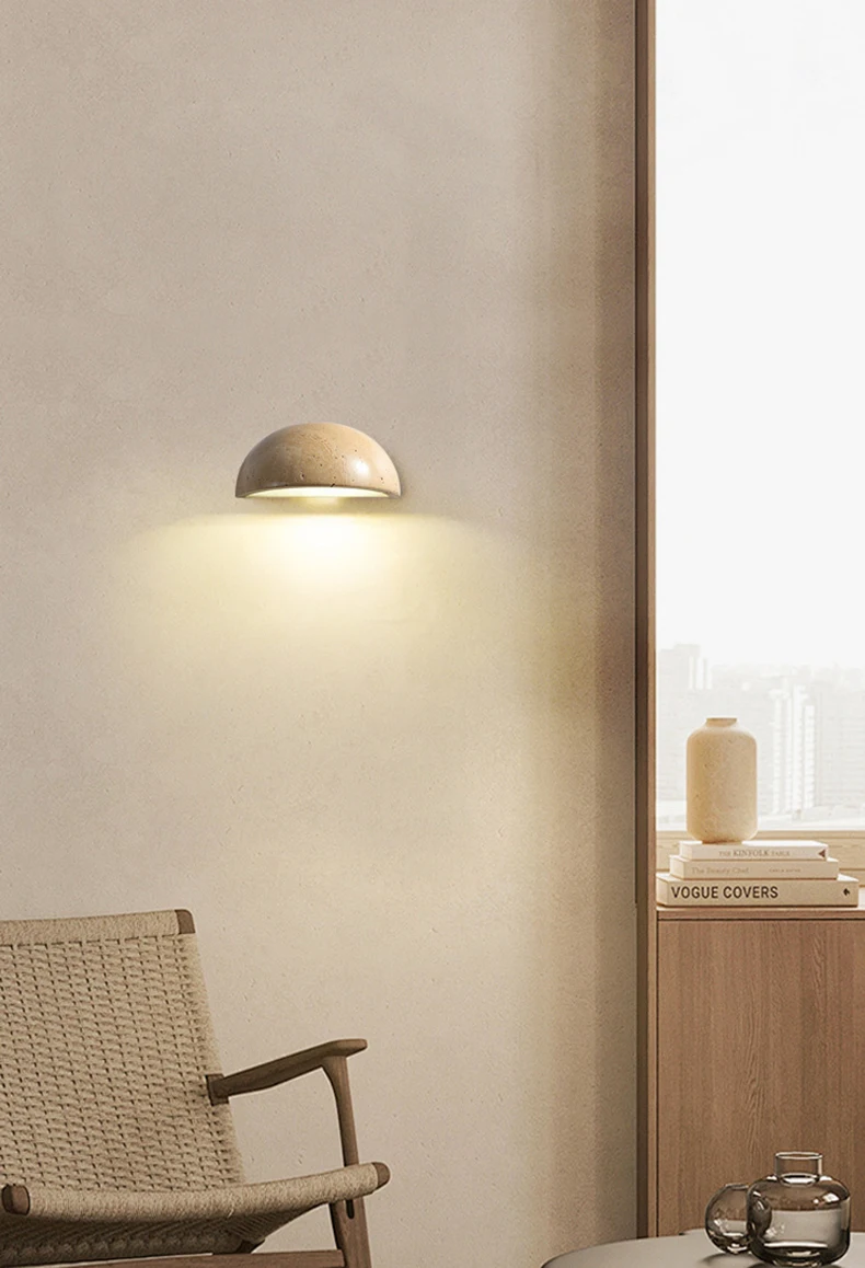 Mini LED Wall Light Natural Stone Sconce