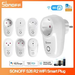 SONOFF S26R2 EU/FR WiFi Smart Plug Wireless Smart Socket Switch Timing Smart Voice Remote Control Via EWeLink Google Home Alexa