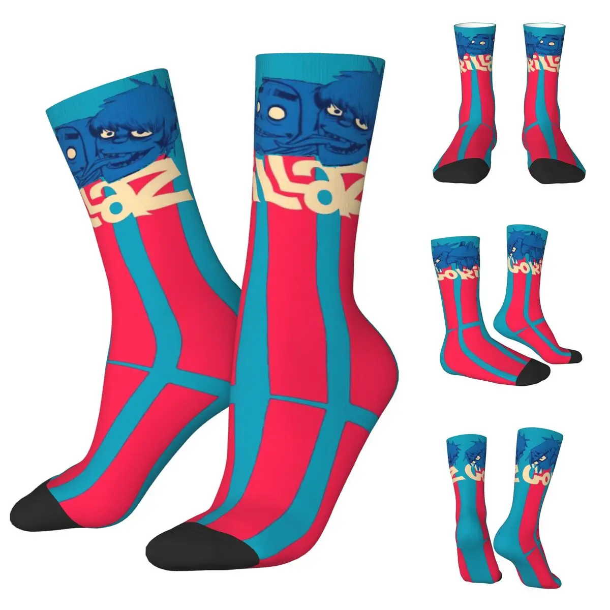 

Cool Music Band Gorillaz Skateboard cosy Unisex Socks,Cycling Happy 3D printing Socks,Street Style Crazy Sock