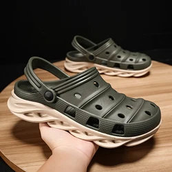 Fashion Thick Bottom Garden Clogs Sandals for Men Summer 2024 for Beach Slippers Patchwork EVA Sandals Men Quick-dry Non-slip