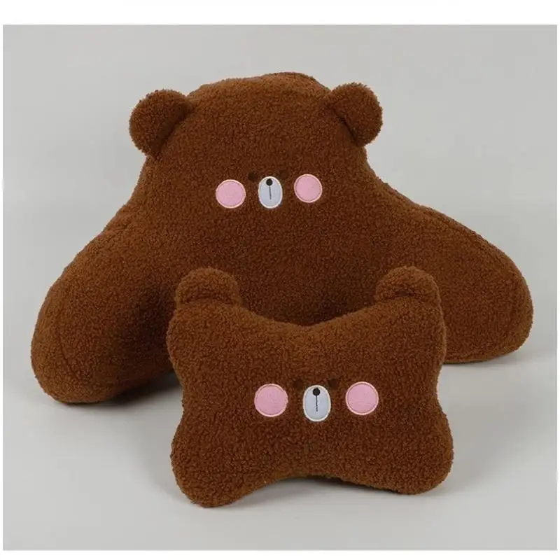 Teddy Bear Car Headrest Sherlock Car Seat Pillow Neck Pillow Relief Fatigue Car Seat Cushion, Car Pillow Interior Supplies