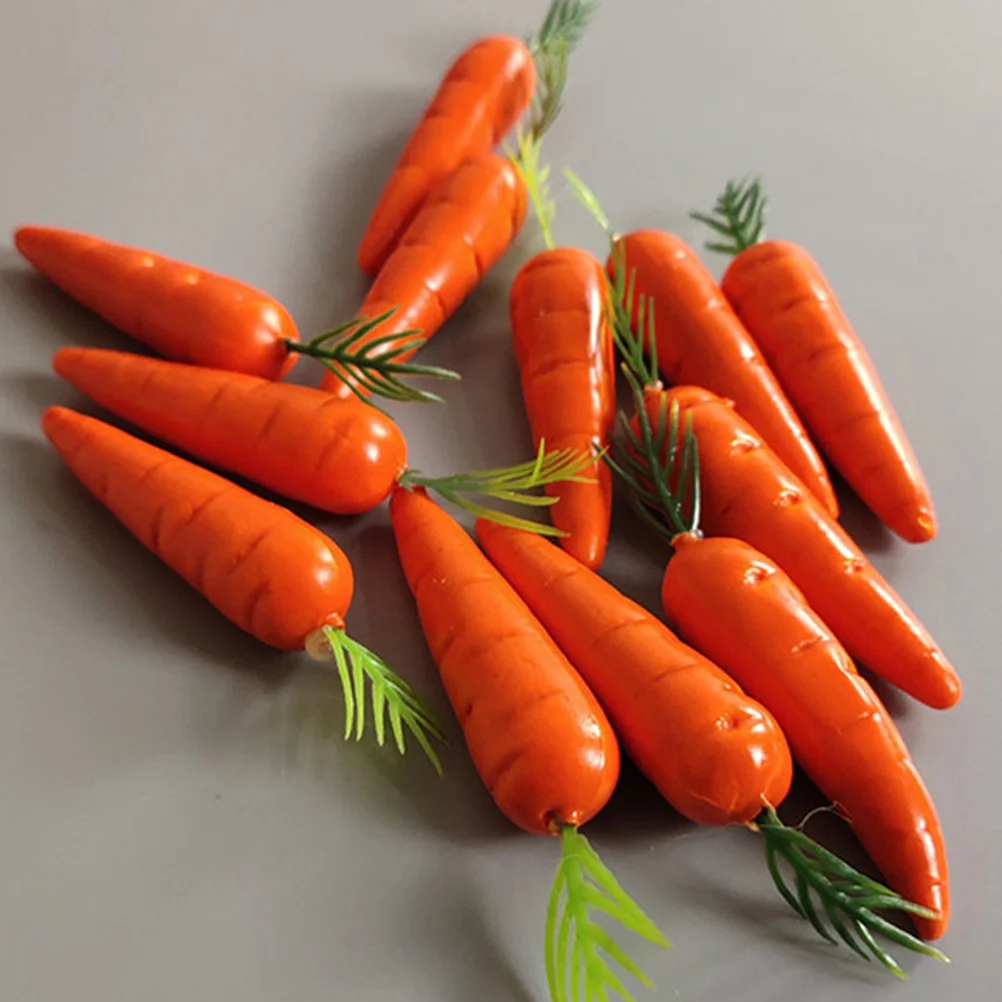

24Pcs Mini Artificial Carrots Lifelike Small Carrot Decorations for Home Kitchen and Photography Props Fake Carrots