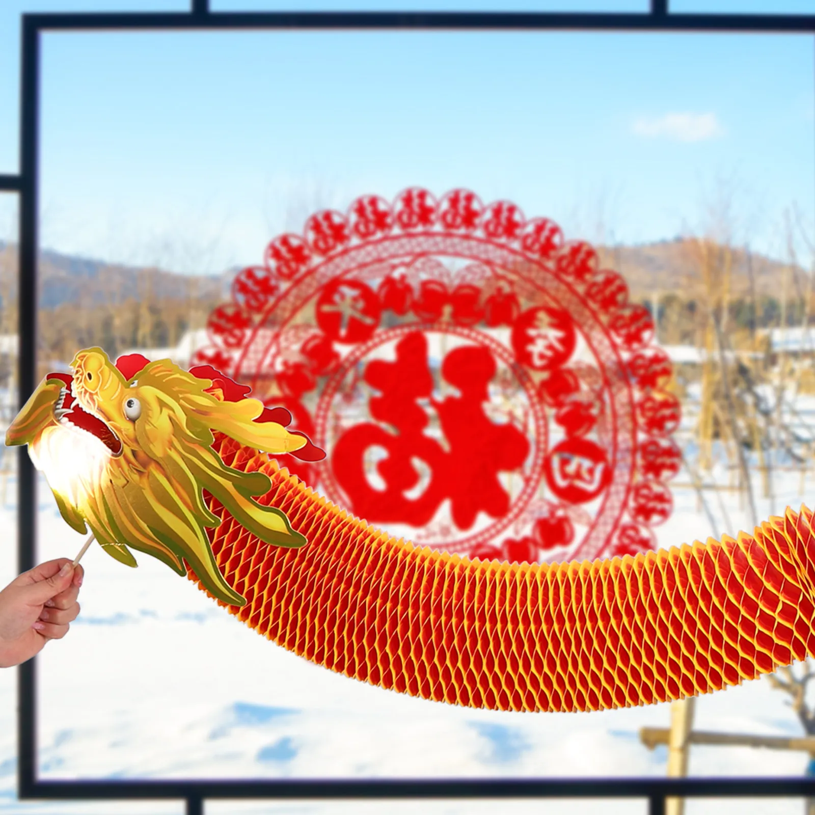 

3D-дракон из бумаги для Весеннего фестиваля, ручная поделка, украшение для новогодней вечеринки, реквизит для фото, китайский культурный декор для дома