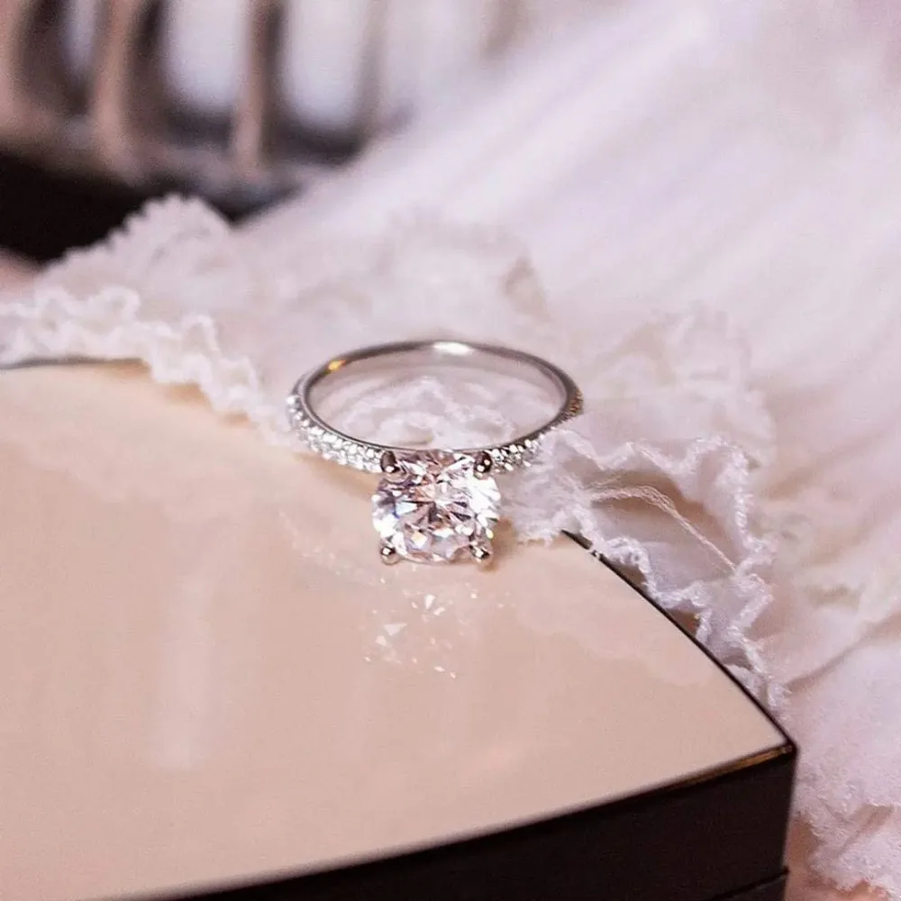 Trumium 1.25 CT 925 Sterling Silver Rings for Women Round Solitaire Cubic Zirconia Engagement Wedding Bands  Promise Ring - Image 3