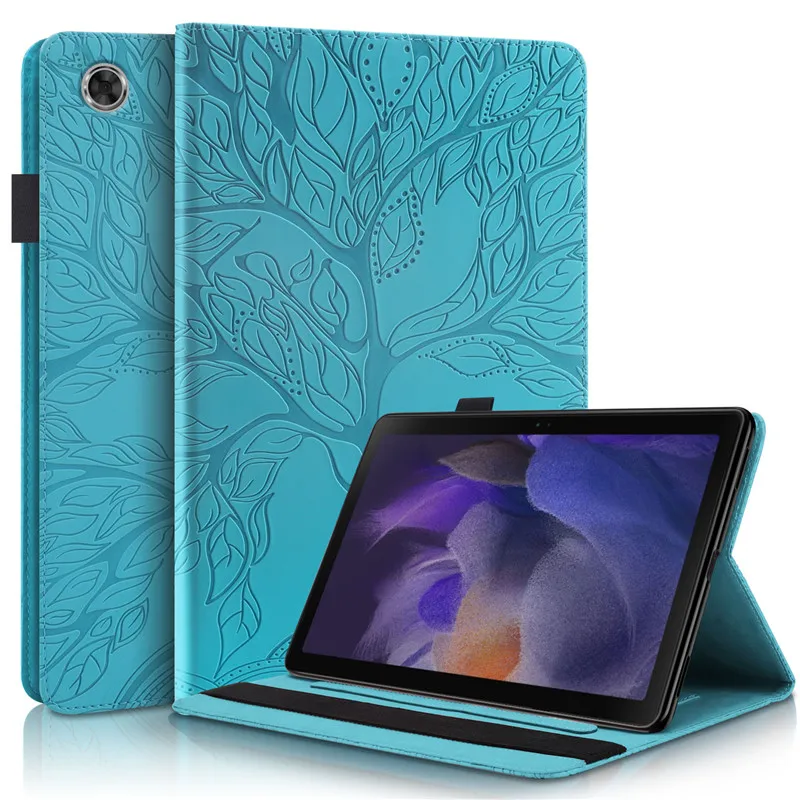 Funda For Samsung Tab A11 Plus Case 11 inch Emboss Tree PU Leather