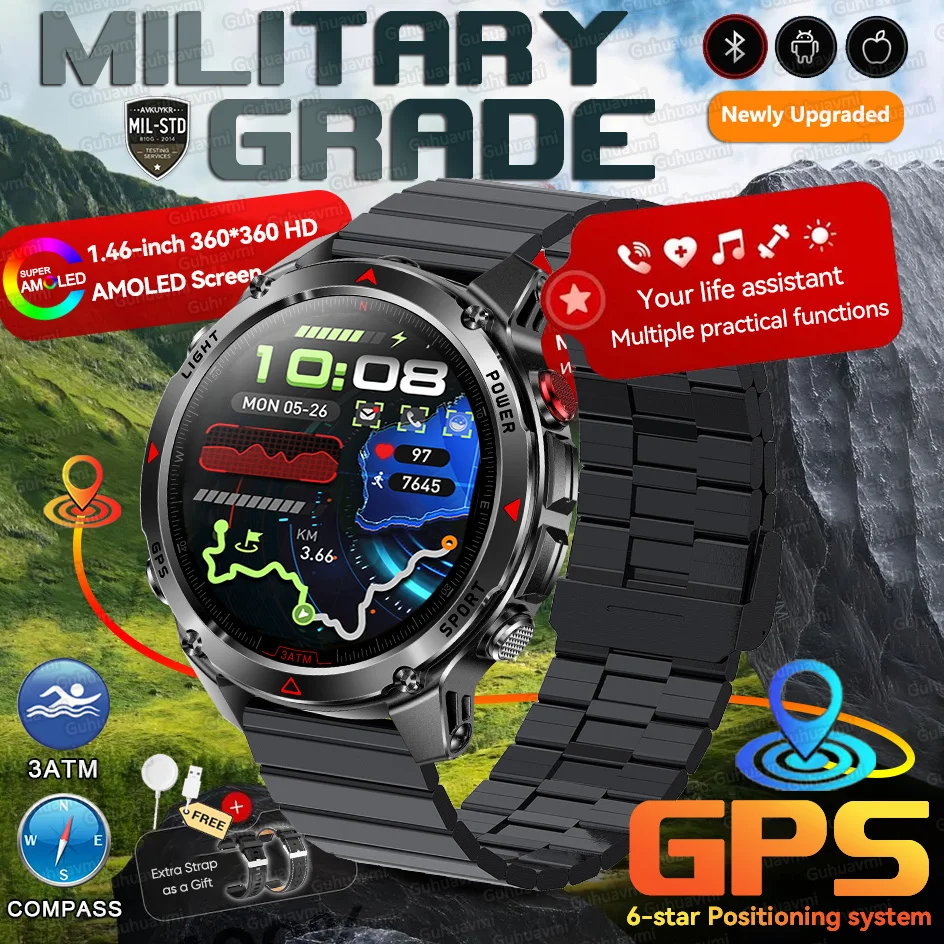 Forerunner 570 GPS Smart Horloge 3 ATM Waterdicht AMOLED Scherm MULTI-BAND GNSS Kompas Hoogtemeter Zaklamp Sport Smartwatch Mannen