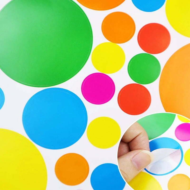 112 Pcs Round Shape Stickers 4 Sheets Self-Adhesive Stickers Set 3 Sizes Dot Stickers Kit for Scrapbooks Water Bottles Mailboxes - view 5