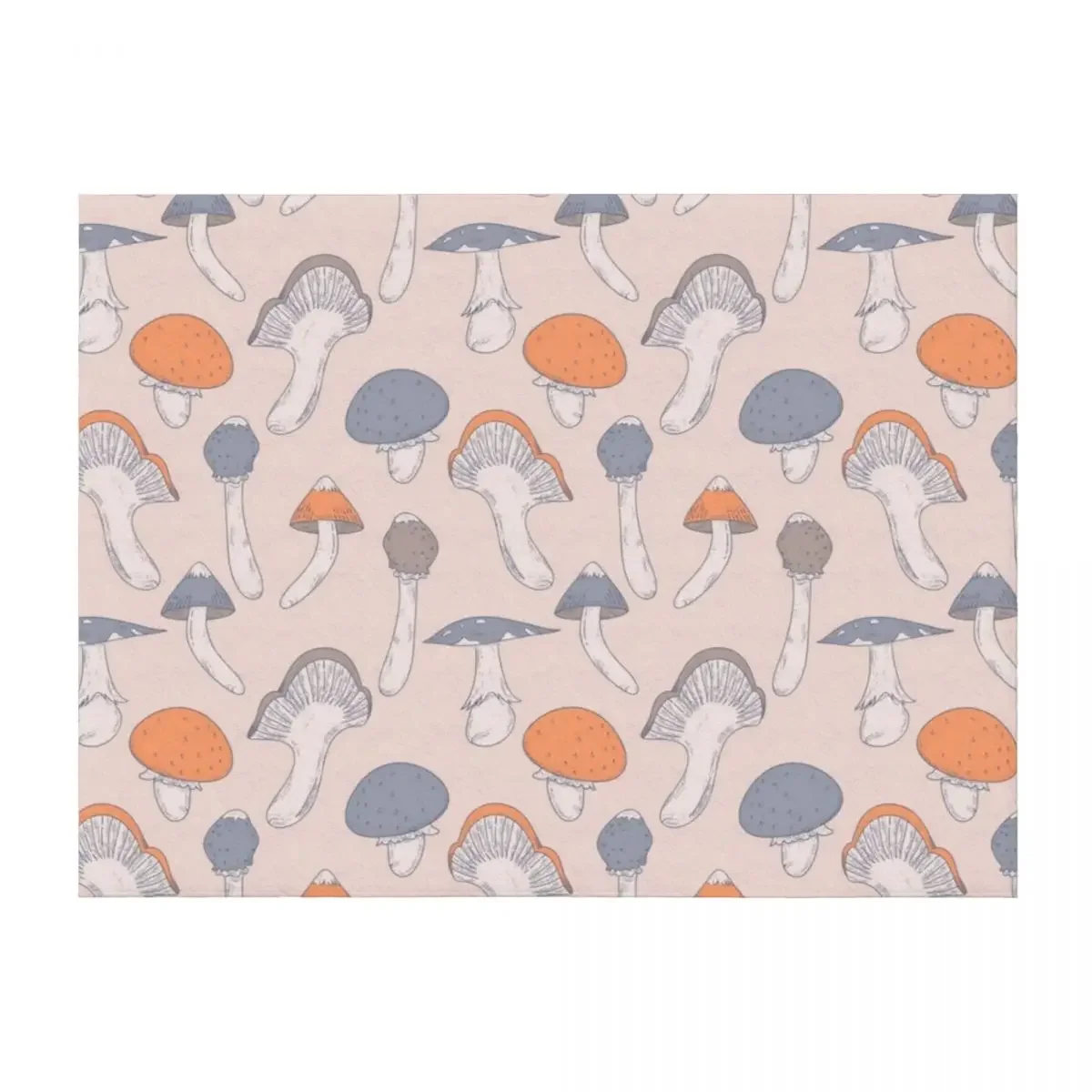 

Pink Mushroom Mushroomcore Pink Pattern Throw Blanket Soft Single halloween Heavy Blankets