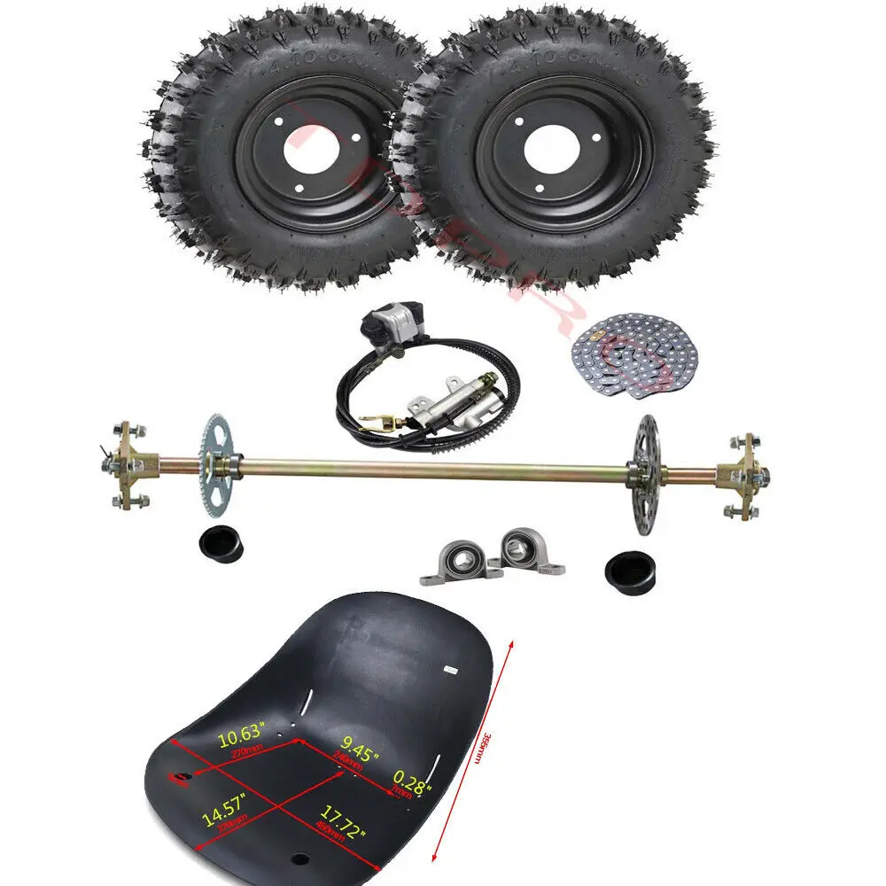 

TDPRO 29" Go Kart Rear Live Axle Kit 6" Wheels Tires Brake Assembly Drift Trike Seat