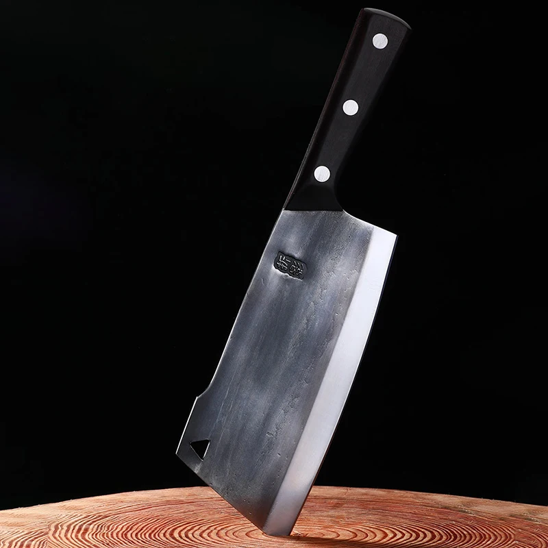 7.7 Inch Chopper Knife Sharp Chef Cleaver Slicing Longquan Handmade Forged Kitchen Knife Bone Meat Poultry Tools Ebony Handle