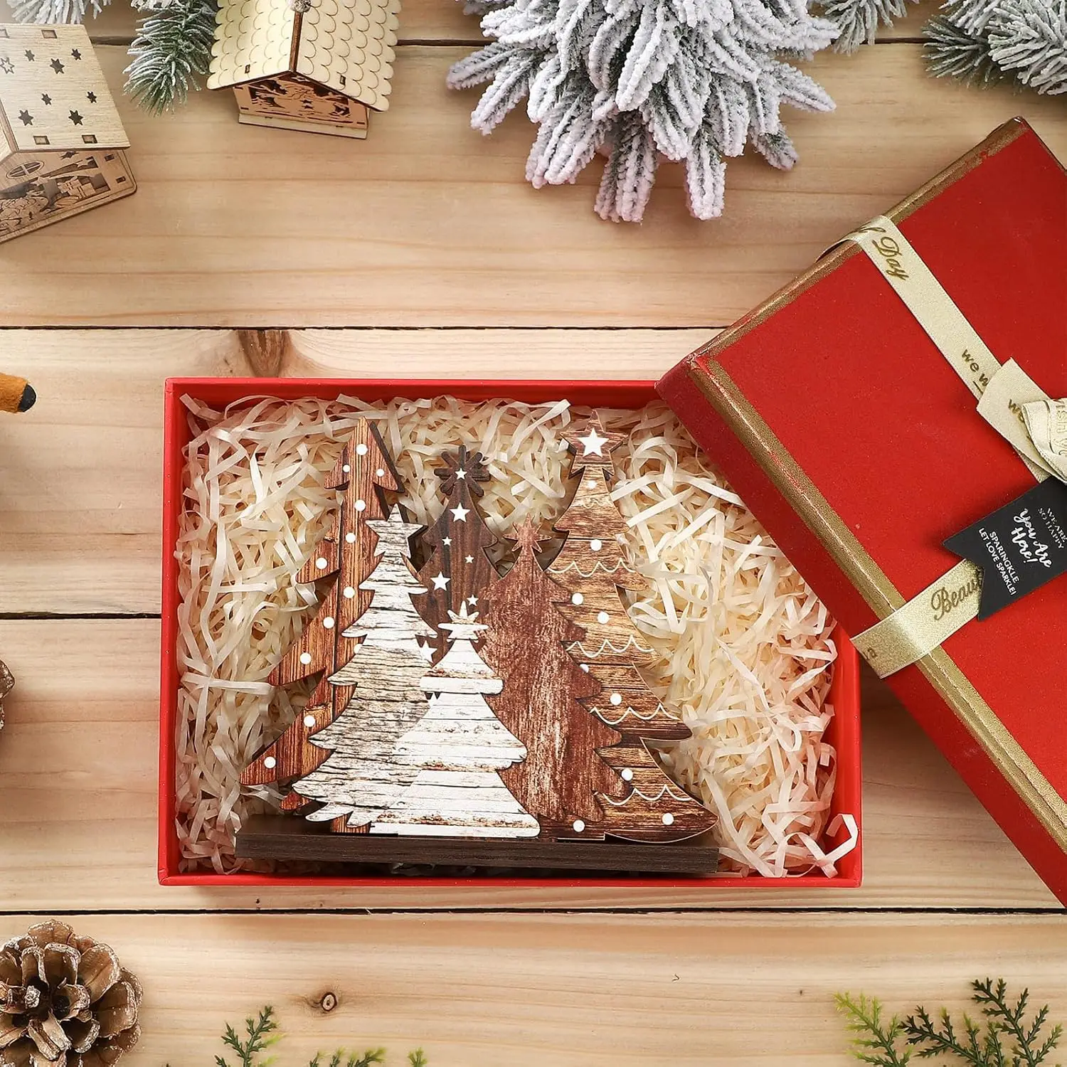 Christmas Tree Tissue Holder Compact Tissue Base Napkin Holder 3d Tissue Holder Solid Wood For Dining Table Countertop Festive