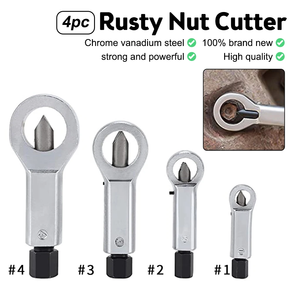 

1pc Duty Rust Resistant Damaged Nut Splitter Remover Rusty Nut Splitter Spanner Remove Cutter Tool Steel Wrench Hex