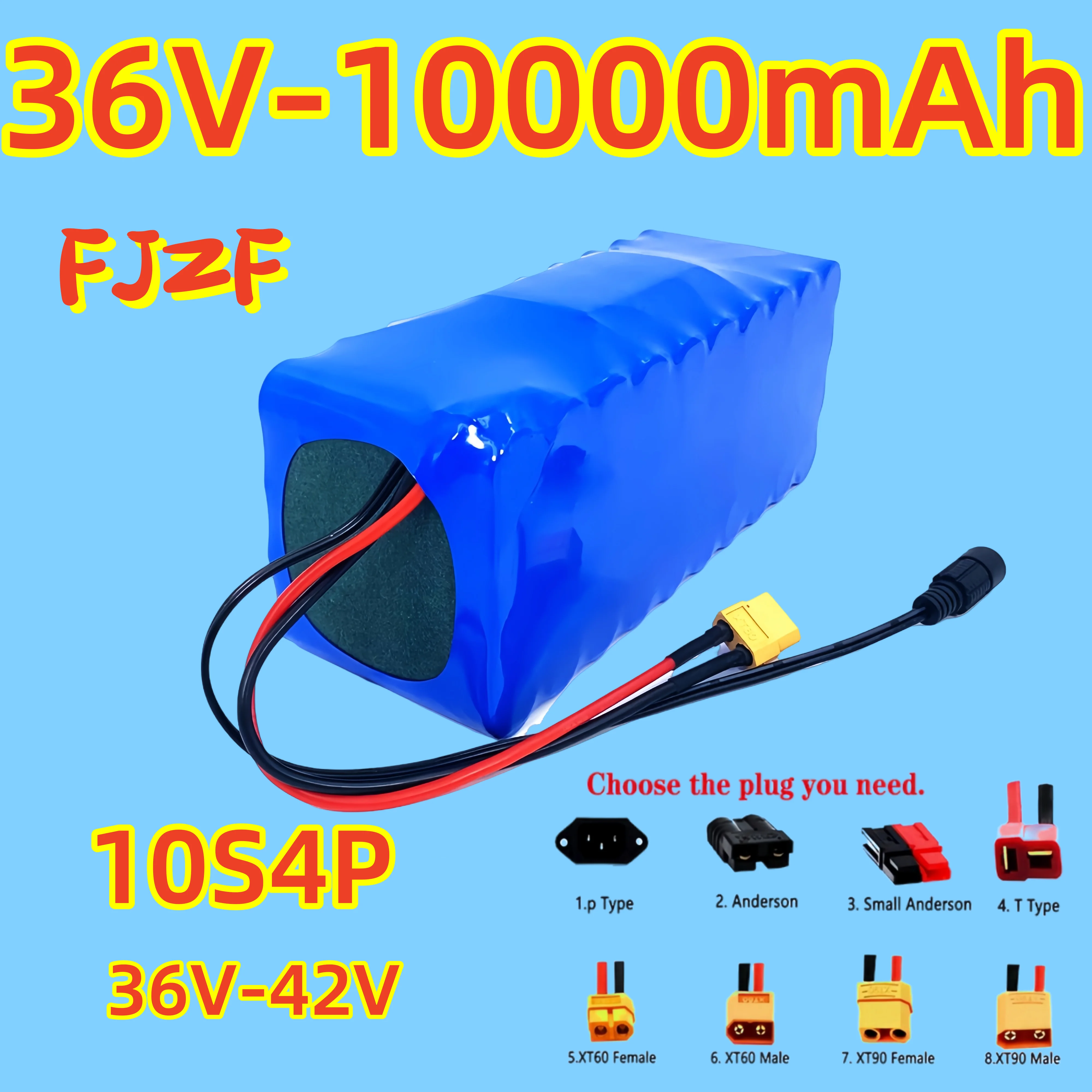 

FJZF 36V Battery 42V Lithium Battery Pack 36V 10Ah 10S4P for 250W~750W Ebike Electric Car Bicycle Motor Scoote with 25A BMS