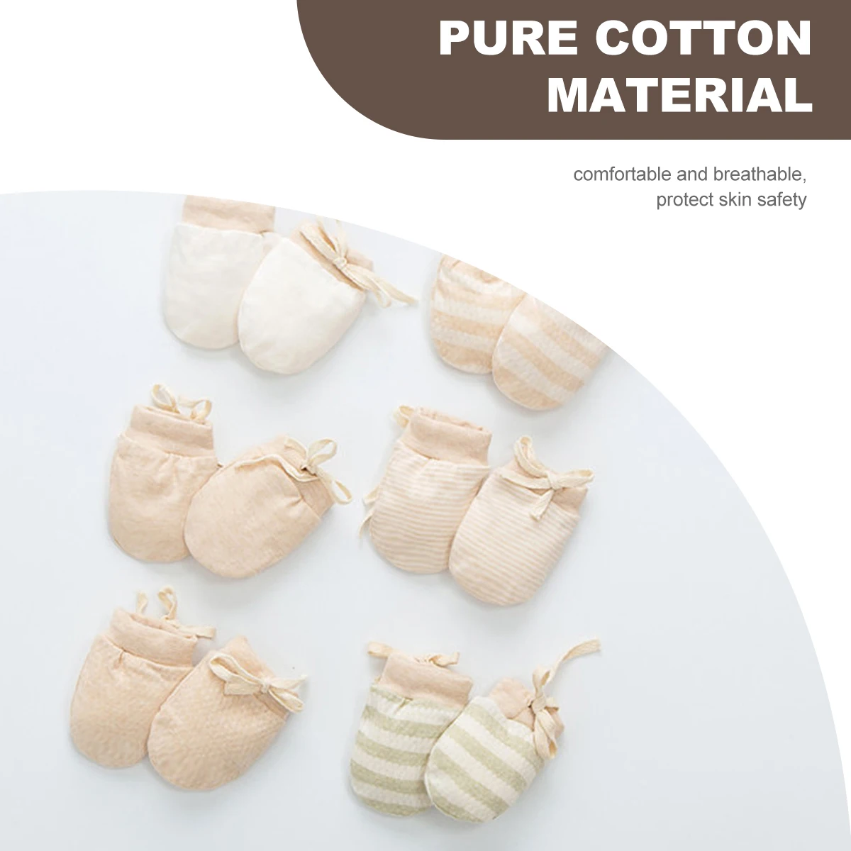 

3 Pairs Newborn Baby Gloves Cotton Anti Scratch Mittens Unisex Soft Pure Thin Section Infants Warm Protect