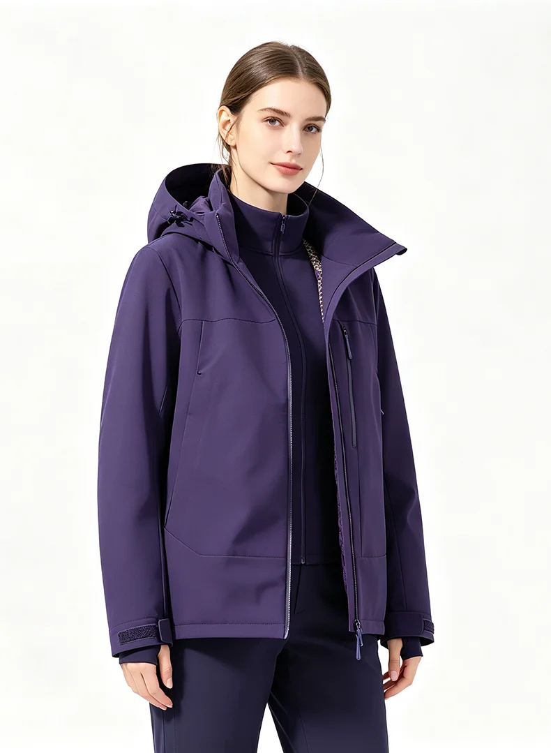 JNLN Damen Winter Thermomantel Wasserdicht Winddicht Warme Wattierte Jacken für Wandern, Camping, Skifahren, Klettern, Windbreaker – Detail 22