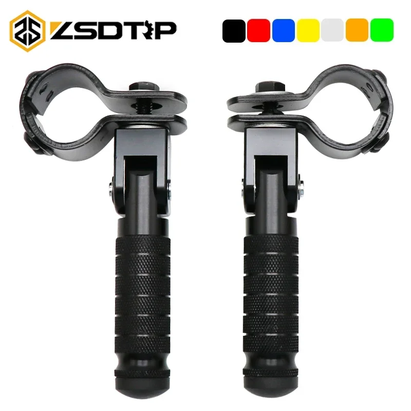 ZSDTRP 2Pcs 8MM High Quality Universal Footrests 90 Degrees Folding Foot Pegs Rear Pedals Easy Installation