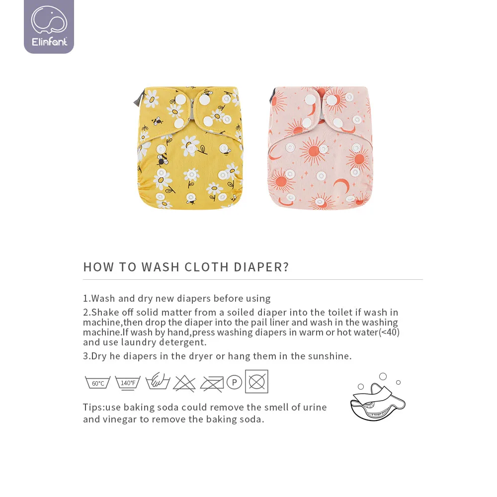 HappyFlute gambar Unicorn kain Suede Super lembut desain kancing dalam popok kain bayi baru lahir yang sangat tahan air & berpori