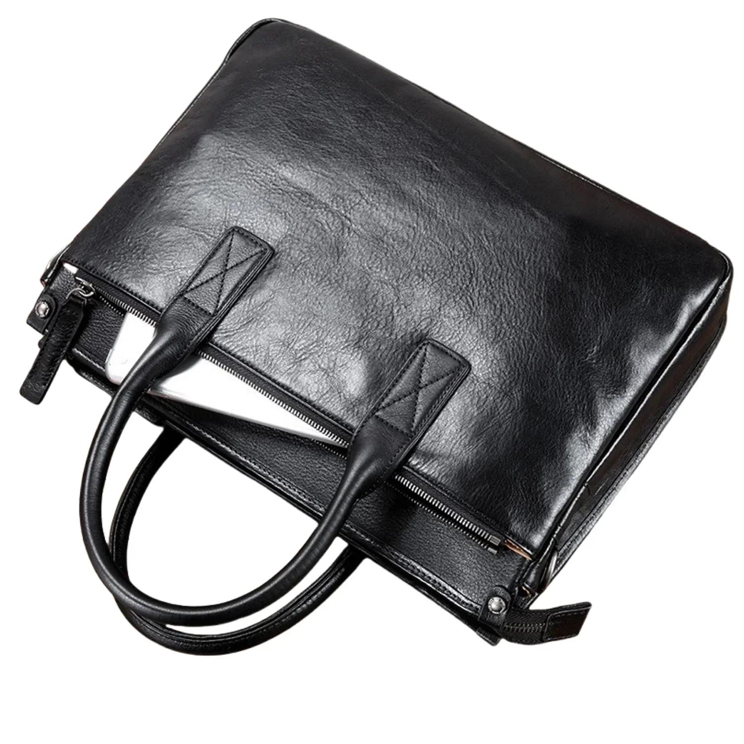 Sac à main en cuir véritable pour ordinateur portable en cuir pour hommes, sac à main pour documents A4, sac lancé unique pour les voyages d'affaires, sacs de bureau de luxe, étui à bombes, nouveau