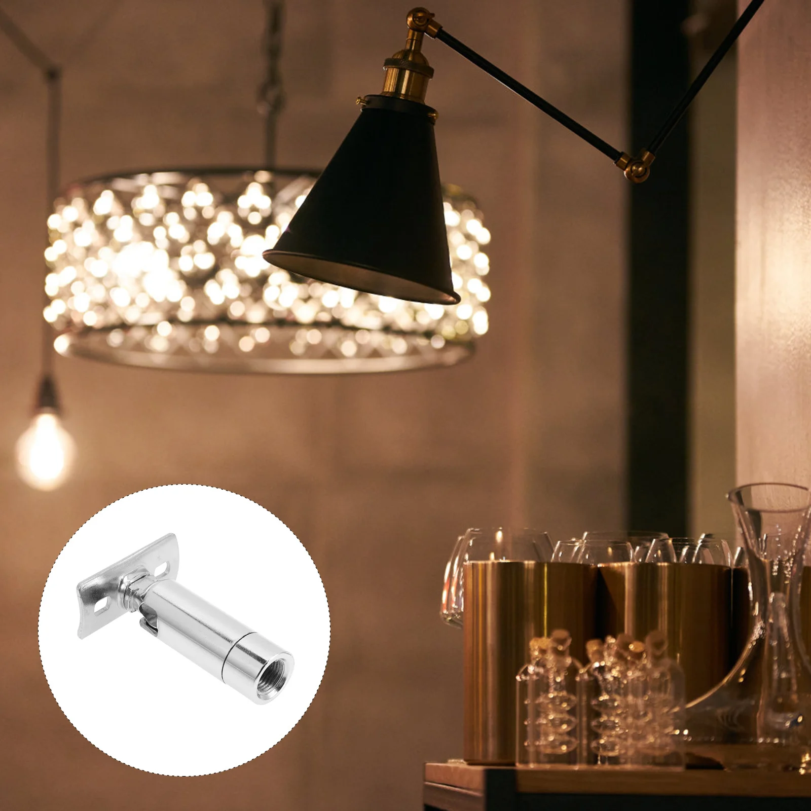 2Pcs Universal Ceiling Adapter Swivel Light Socket Extender Adjustable Rotation for Sloped Ceiling Bathroom Lights Converters