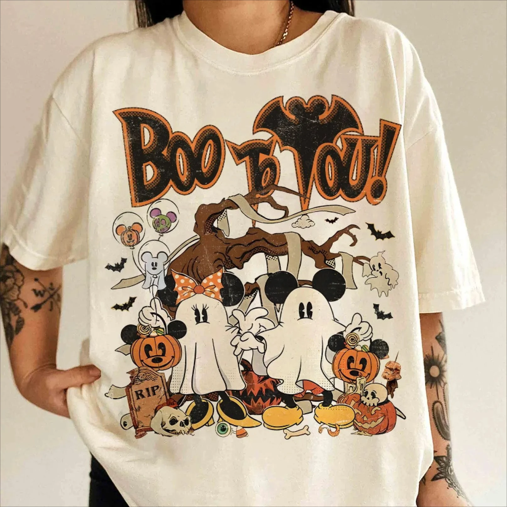 هالوين شبح اليقطين الخفافيش بو طباعة الجرافيك تي شيرت رجل إمرأة عادية كم قصير تي شيرت ملابس علوية من القطن الصيف Y2k الملابس