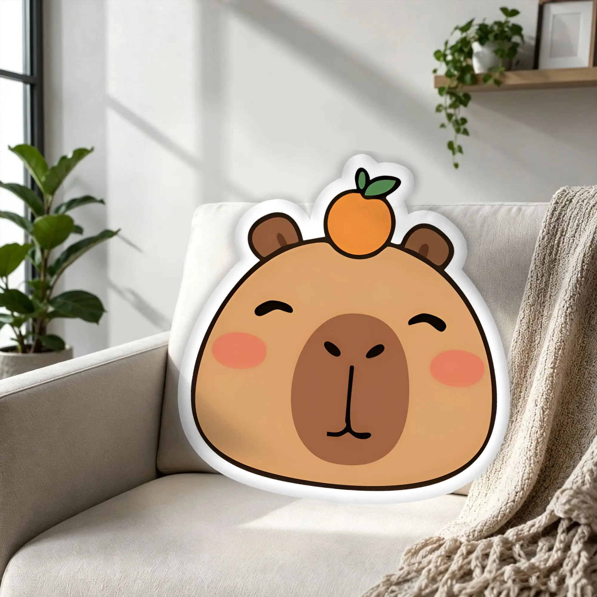 Customized Capybara Cartoon Cite Stuffed Throw Pillow Velvet Pillows and Cushions Funny Cushion for Bedroom Bed Unique and Fun