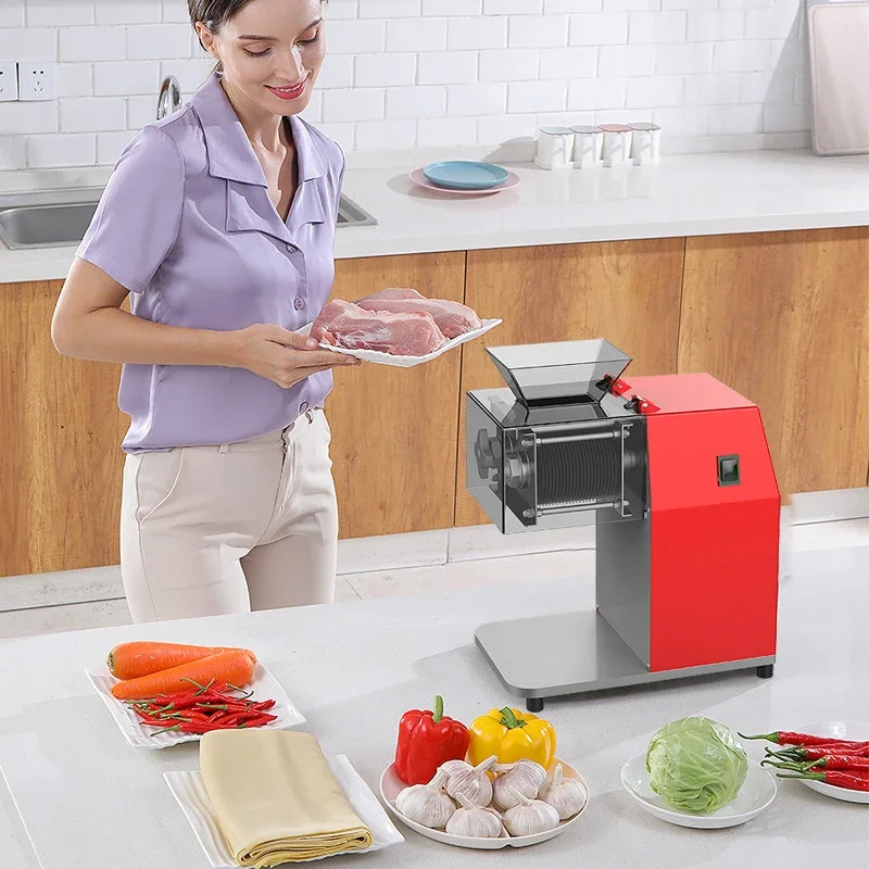 250 kg/H commerciale elettrico affettatrice tritacarne tagliaverdure tagliaverdure macchina 850W casa automatico tritatutto cippatrice