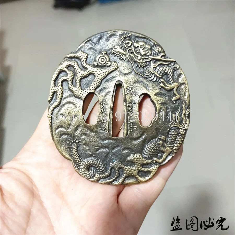 Alloy Hand Guard Dragon Tsuba For Japanese Samurai Katana Wakizashi Tanto Sword Fittings