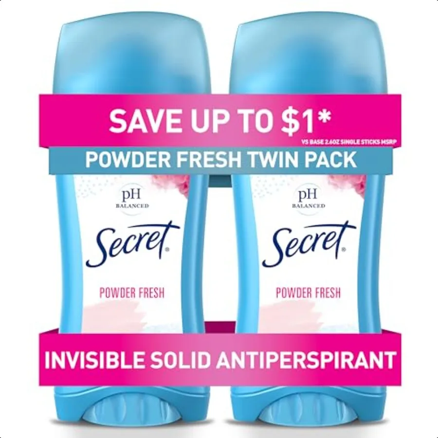Secret AntiPerspirant Deodorant Invisible Solid Powder Fresh Twin Pack 5.20 oz