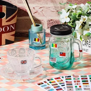 Weltflaggenaufkleber für die Party in der Zeitung, Reiseschilder, Selbstklebstoff, 192 Länder, Gesichtsaufkleber, 6 Blätter 9 Hauptaufkleber der Verkaufsland - №7