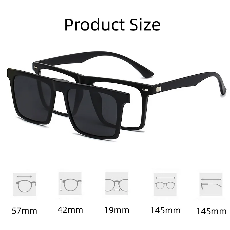 FIRADA Business Fashion Eyewear New Vintage Square TR90 Magnet Eyeglasses Myopia Optical Prescription Glasses Frame For Men 2302