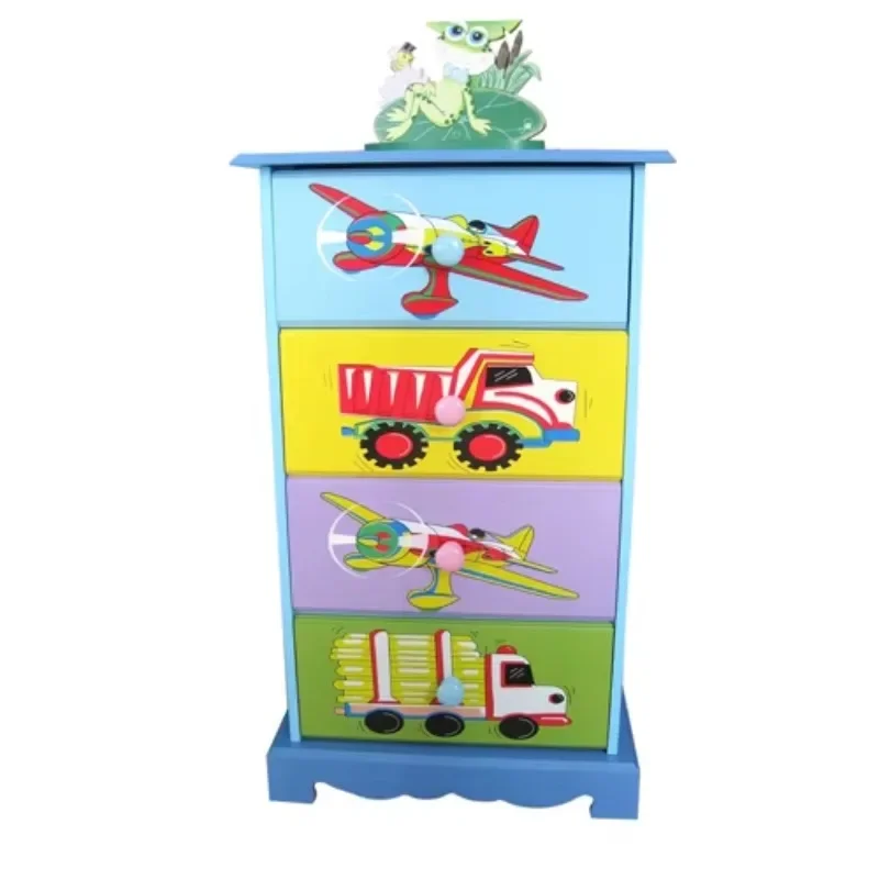 Kids Furniture Transportation  print preschool home child furniture kids wooden 5 drawer cabinet