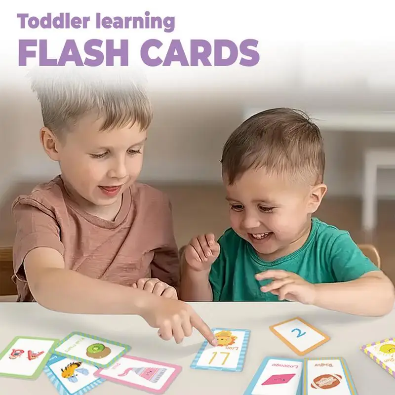 Educatieve Pocket Flashcards voor kinderen Kleuren Flashcards 58 Stuks Cognitieve Flashcards Pocket Educatief Speelgoed Voorschoolse Dubbel