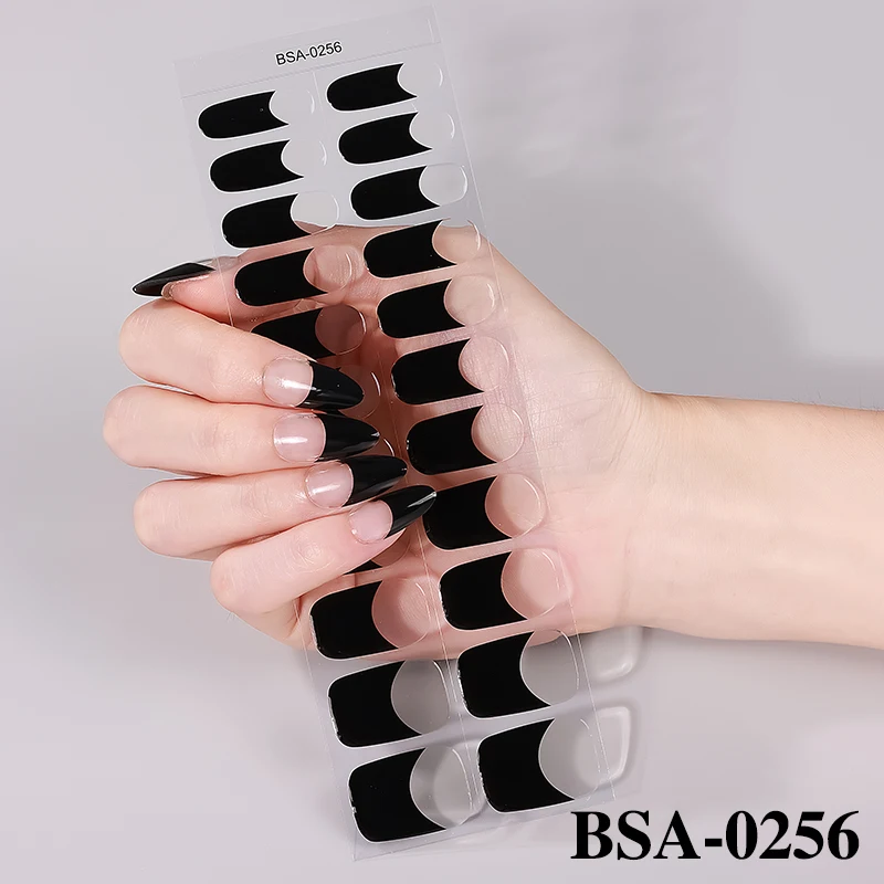 22Tips Luipaardprint Gel Nagelstrips Volledige dekking Franse Gradiënt Marmer Bakvrije Gel Nagelstickers DIY Manicure Decoratie